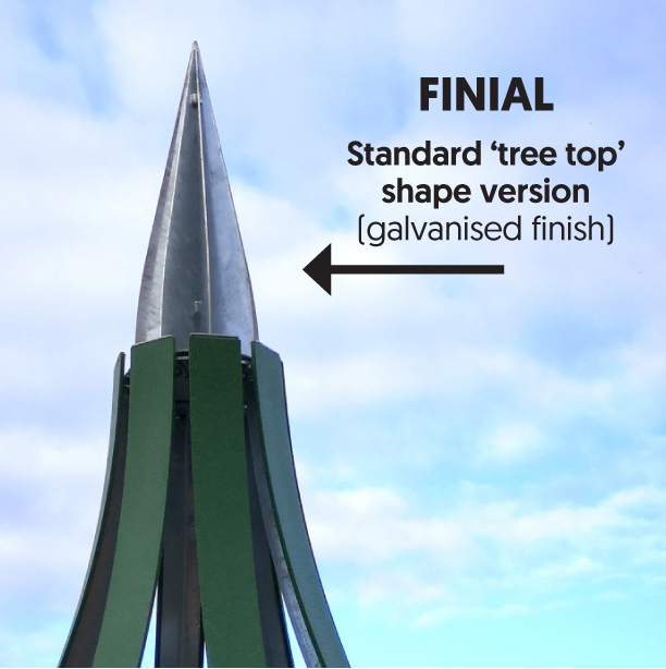 compact tree finial